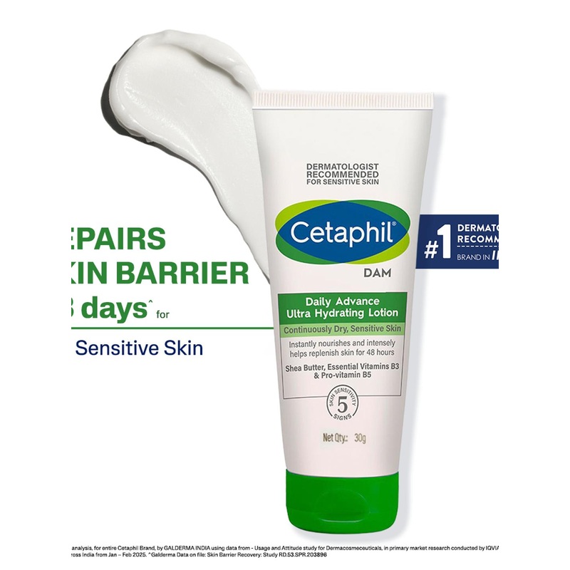 Cetaphil DAM Ultra Hydrating Lotion Long Lasting Moisturizer for Face & Body – 30 g