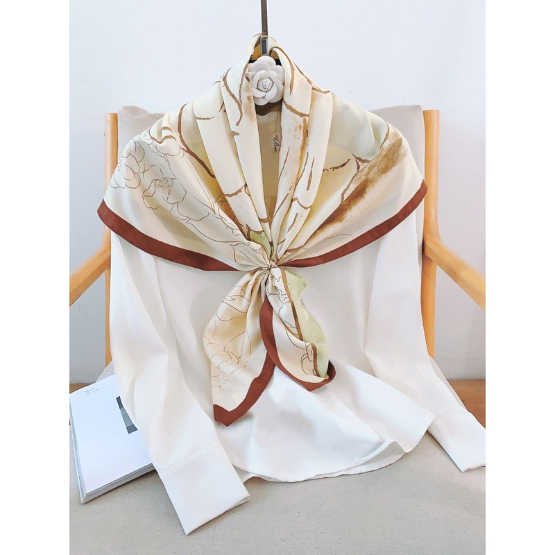 CrossKulture Floral Printed Twill Satin Scarf