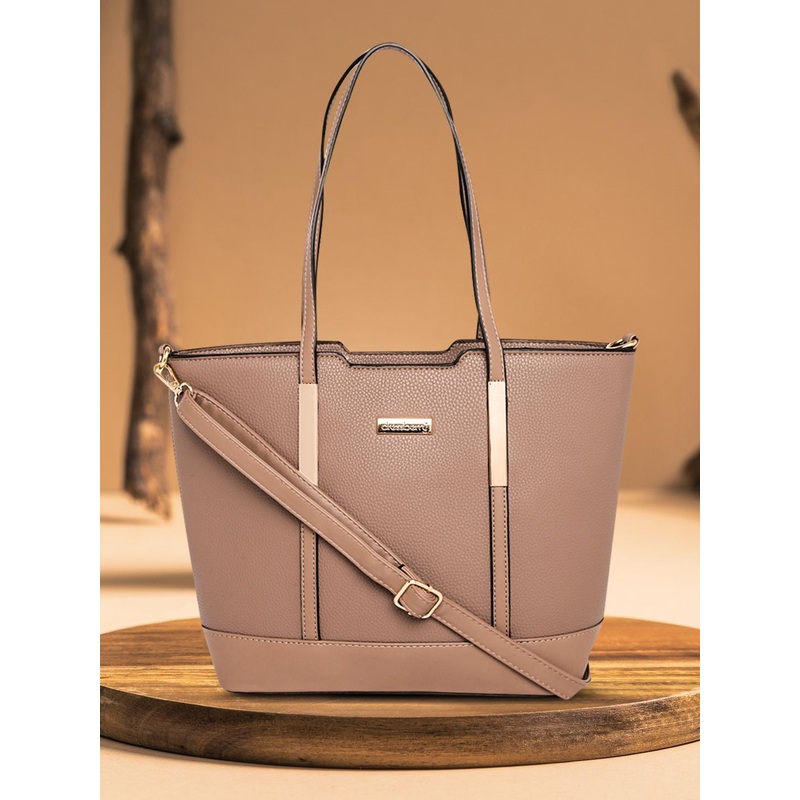 DressBerry Taupe Solid Shoulder Bag
