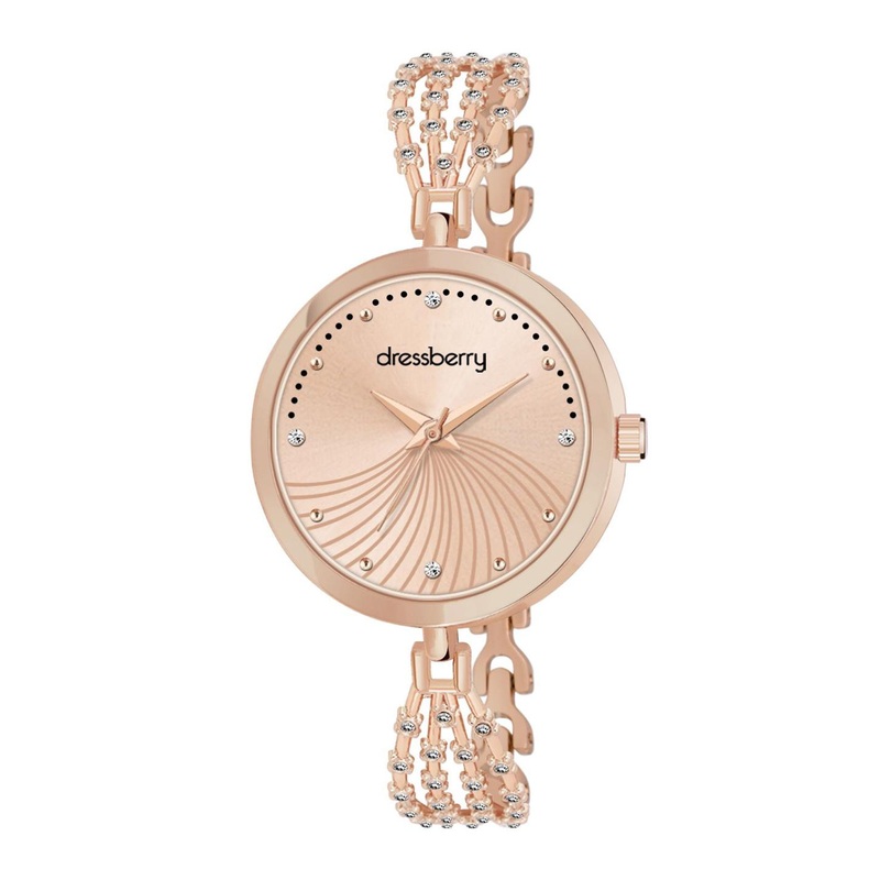 DressBerry Women Dial & Bracelet Style Straps Analogue Watch HOBDB-305-RG