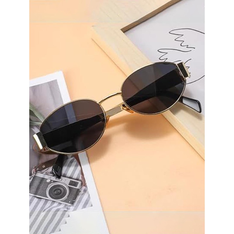 DressBerry Women Round Sunglasses with UV Protected Lens 5888 Gold black