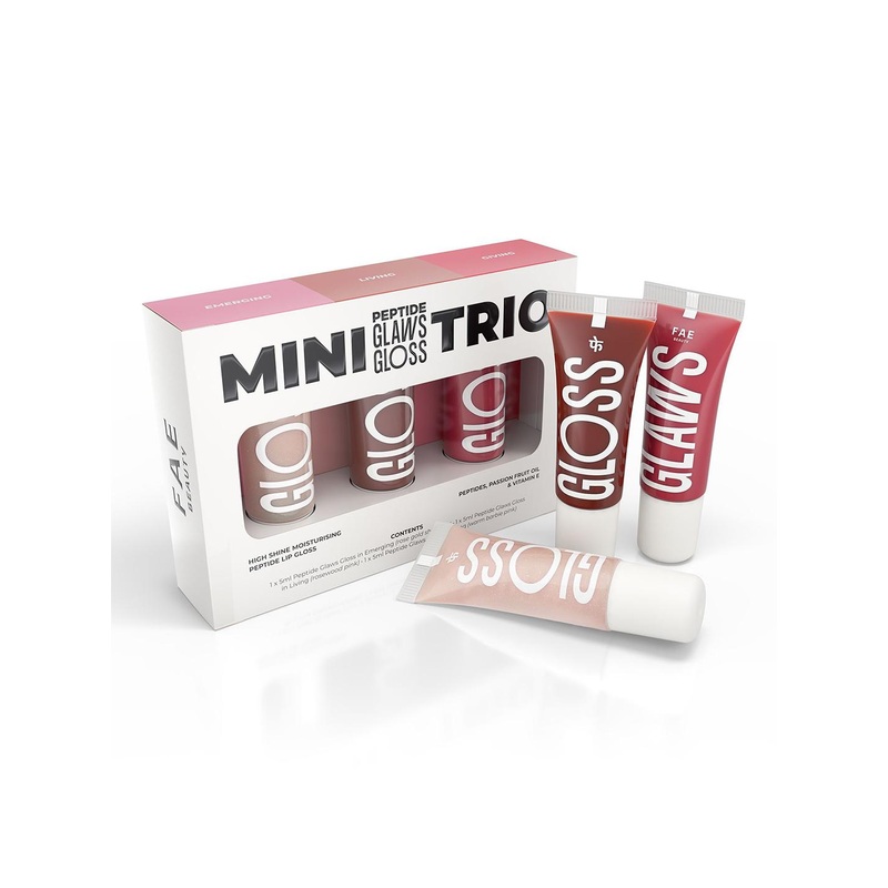 FAE BEAUTY Set Of 3 Mini Peptide Non Sticky Lip Gloss Trio – 5 ml -Emerging-Living-Giving