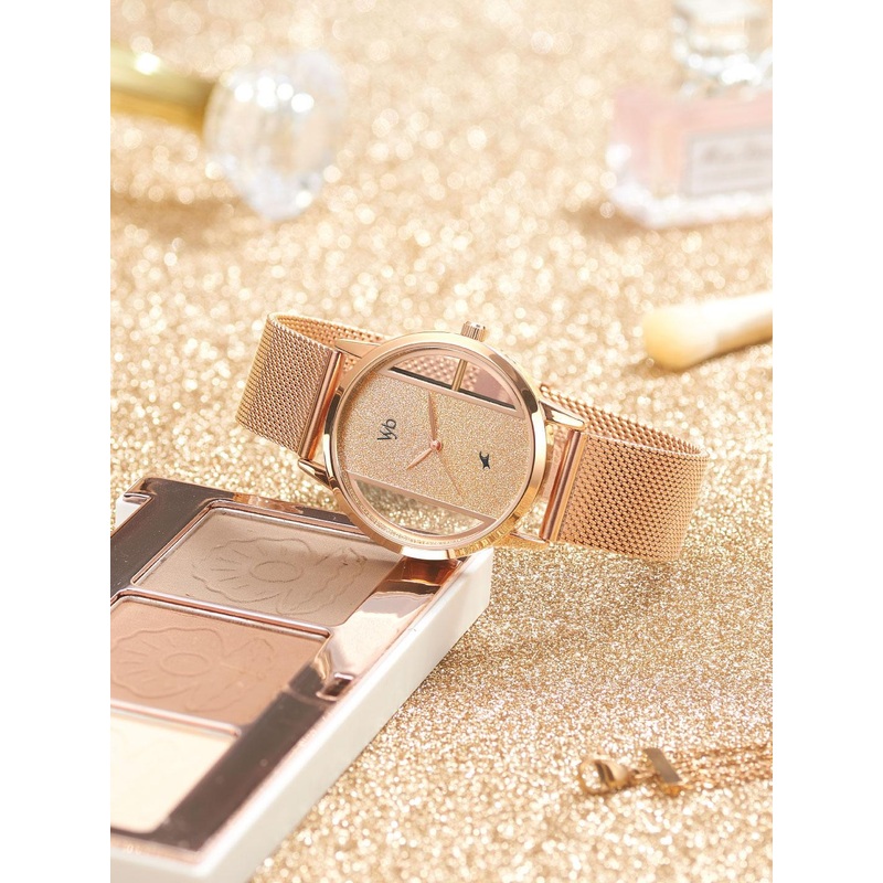 Fastrack Women Vyb Runway Embellished Stainless Steel Straps Analogue Watch FV60019WM01W