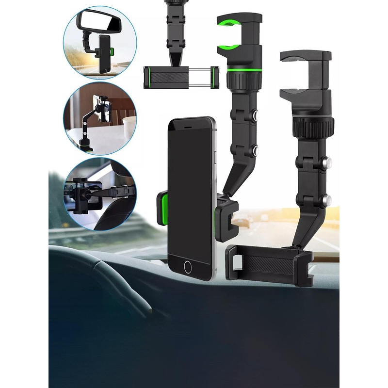 Flenzy Solid 360 Degree Rotating Retractable And Foldable Car Phone Holder Holster Cover