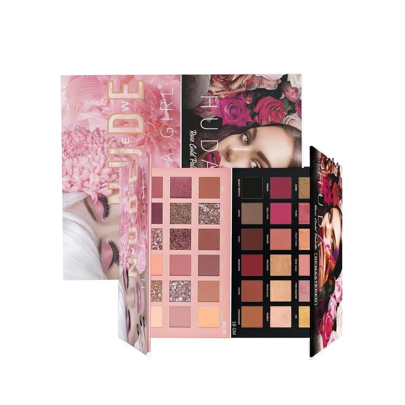 Huda Girl Set Of 2 36 Color Matte Eyeshadow Palette – 36g Each – Nude & Rose Gold