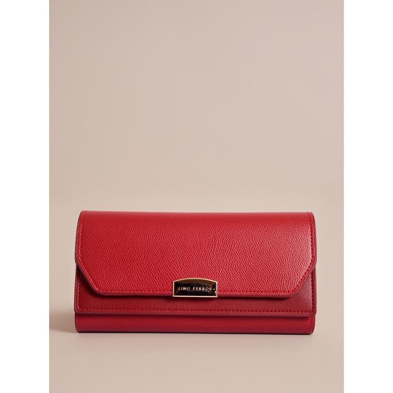 Lino Perros Women Red Solid Three Fold Wallet