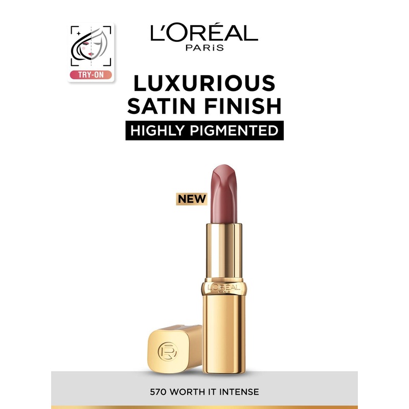 LOreal Paris Color Riche Smudge-Proof Satin Lipstick – Worth It Intense 570