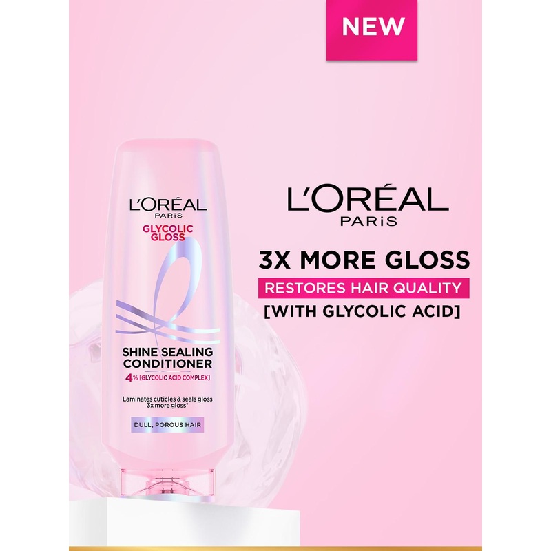 LOreal Paris Glycolic Gloss Shine Sealing Conditioner with Glycolic Acid Complex – 340 ml