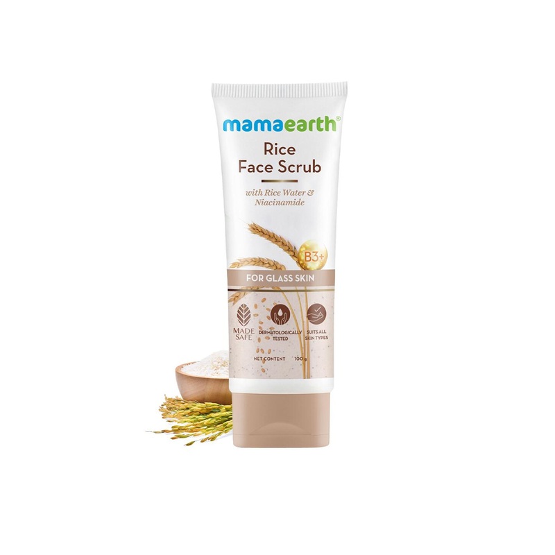 Mamaearth Rice Face Scrub with Rice Water & Niacinamide for Glass Skin – 100g