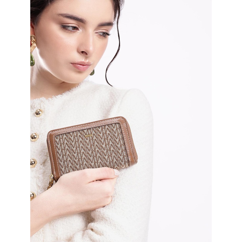 MANGO Women Printed Zip Around Wallet