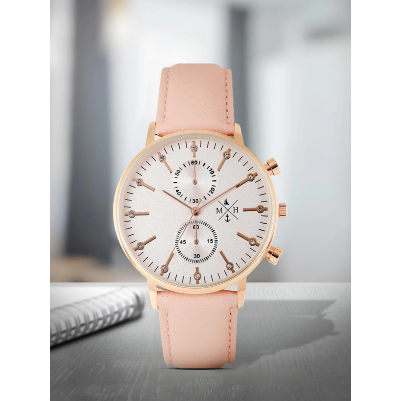 Mast & Harbour Unisex Peach-Coloured Analogue Watch MFB-PN-SNT-C01