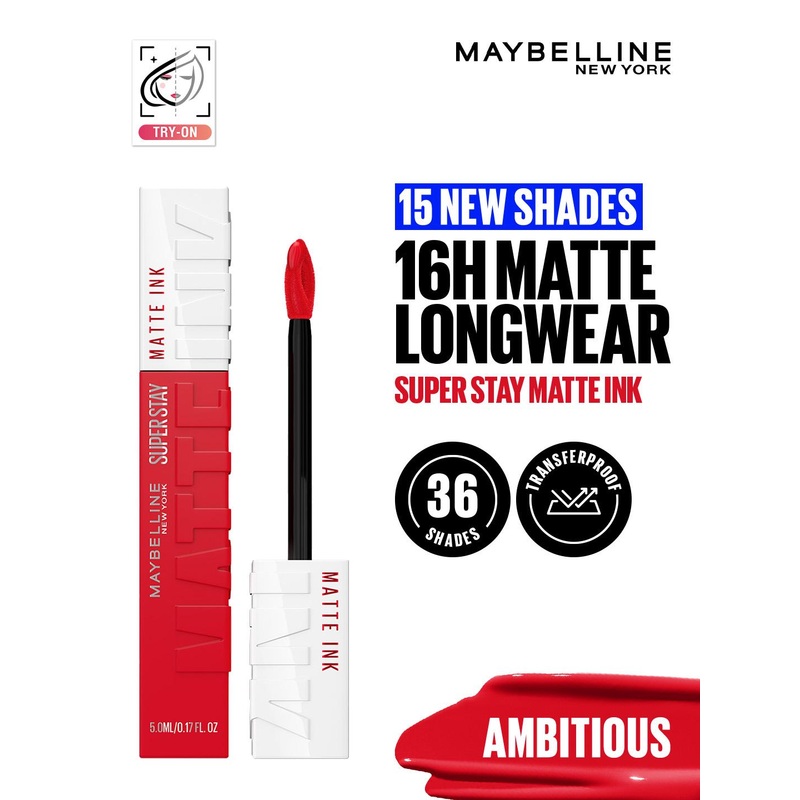 Maybelline New York Super Stay Matte Ink Liquid Lipstick 5 ml – Ambitious 220