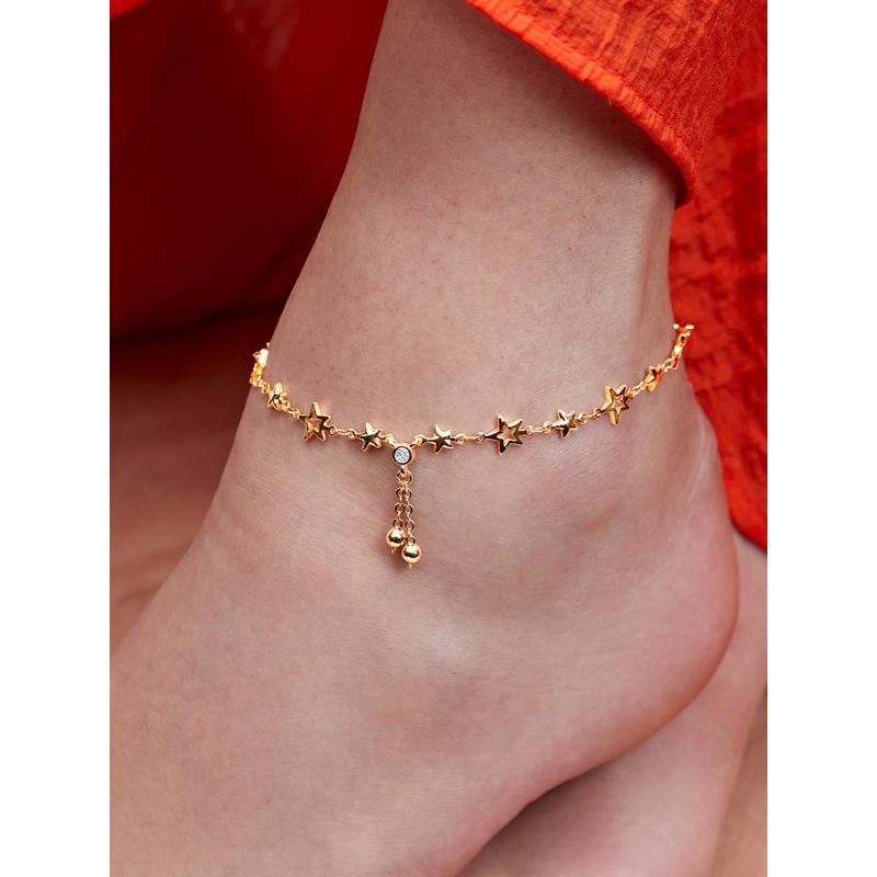 MINUTIAE Gold Plated Crystals Anklet