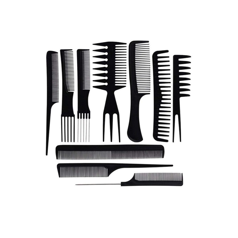 NANCY AJRAM Set Of 10 Multipurpose Hair Comb Set For for Hair Styling & Cutting