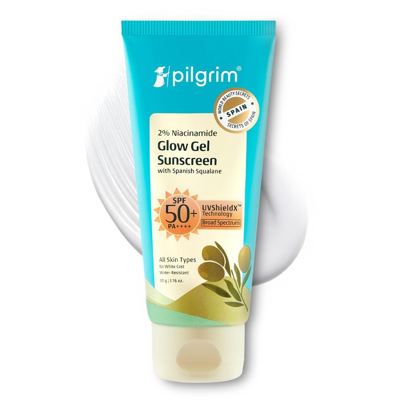 Pilgrim 2% Niacinamide SPF50 PA+++ Glow Sunscreen with Spanish Squalane – 50 g