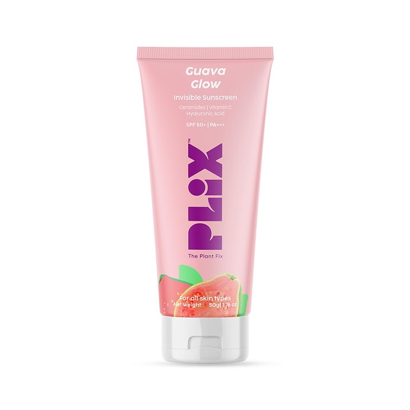 PLIX THE PLANT FIX Guava Glow Invisible Sunscreen Gel SPF50+ PA+++ with Ceramides – 50g