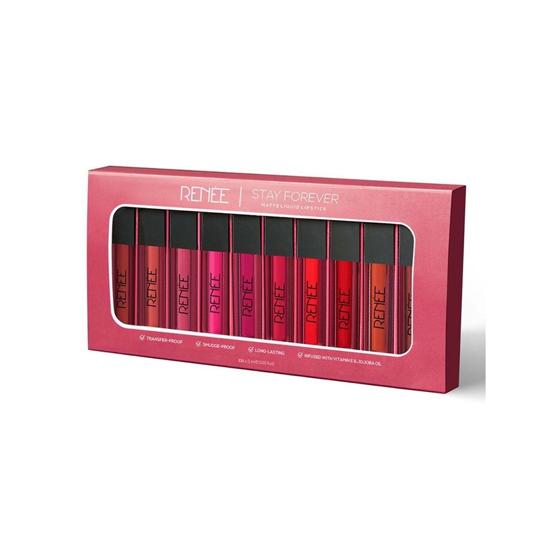 Renee Stay Forever Set Of 10 Matte Liquid Lipstick – 1ml Each