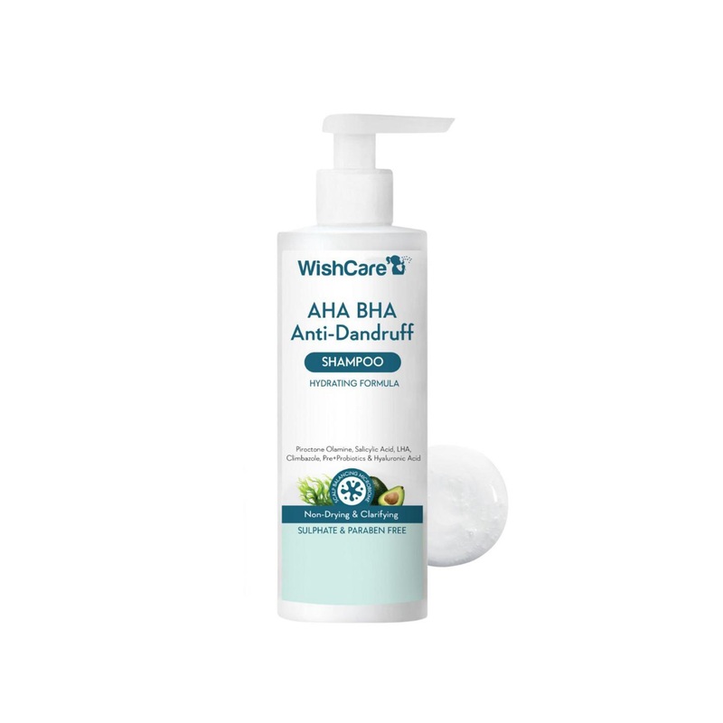 WishCare AHA BHA Hydrating Anti Dandruff Shampoo with Salicylic Acid for Flaky Scalp,250ml