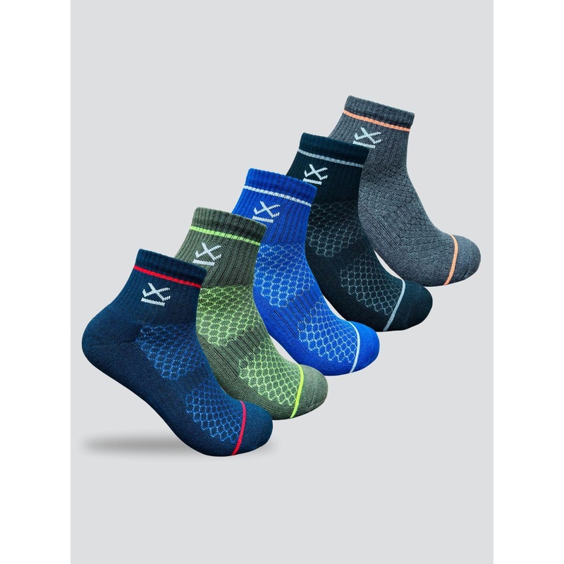 WROGN Pack Of 5 Assorted Ankle-Length Cotton Sock