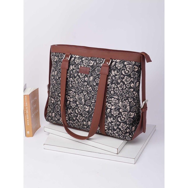 ZOUK Women Handicraft Fabric & Vegan Leather Shoulder Tote Bag