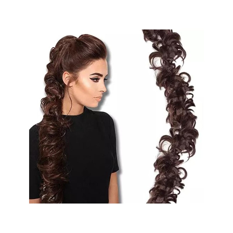 D-Divine Ponytail Messy Frill Hair Extension & Bun Juda – Brown