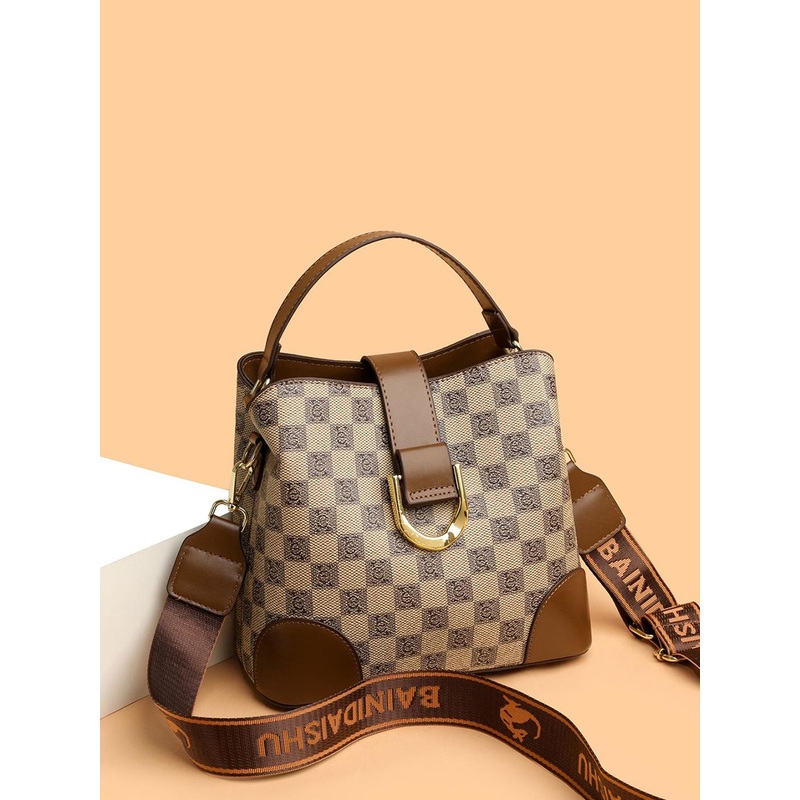 Diva Dale Women Checked Structured Satchel Bag