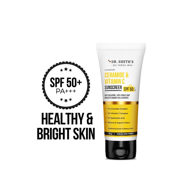 DR. SHETHS Ceramide & Vitamin C Sunscreen SPF 50+ PA+++ – 30g
