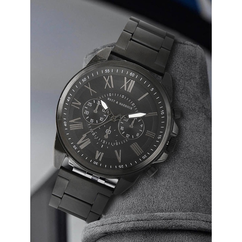 Mast & Harbour Unisex Black Analogue Watch MFB-PN-WTH-M9478