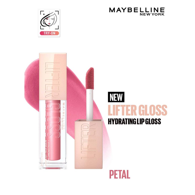 Maybelline New York Non-Sticky Tinted Lifter Lip Gloss with Hyaluronic Acid 5.4ml – Petal