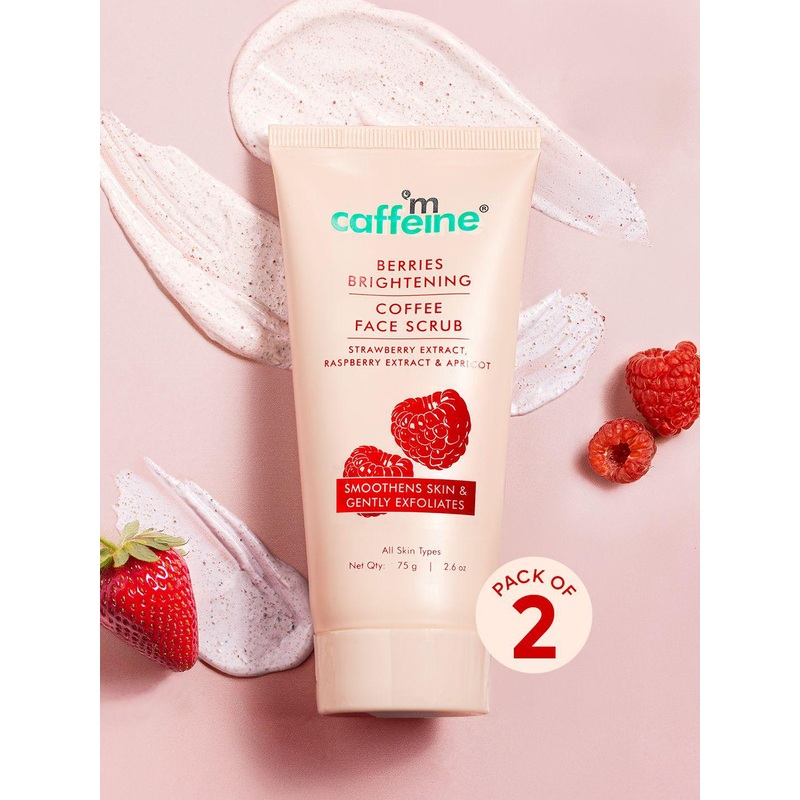 MCaffeine Set Of 2 Berries Brightening Coffee Face Scrub – 75 g Each