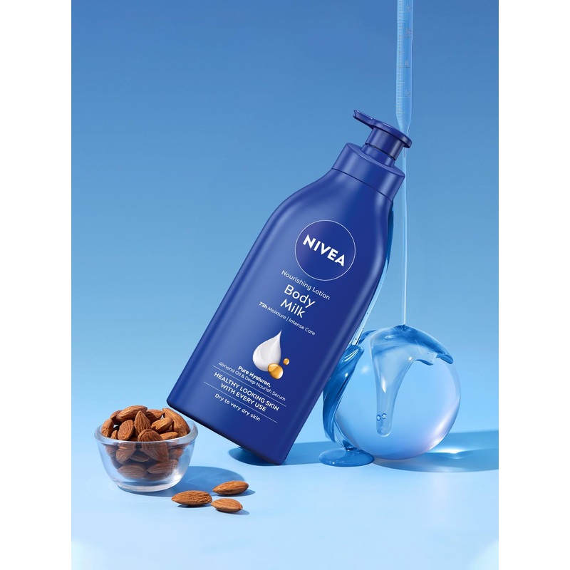 Nivea Body Milk Body Lotion with Pure Hyaluron & 72H Moisturization for Dry Skin – 600 ml