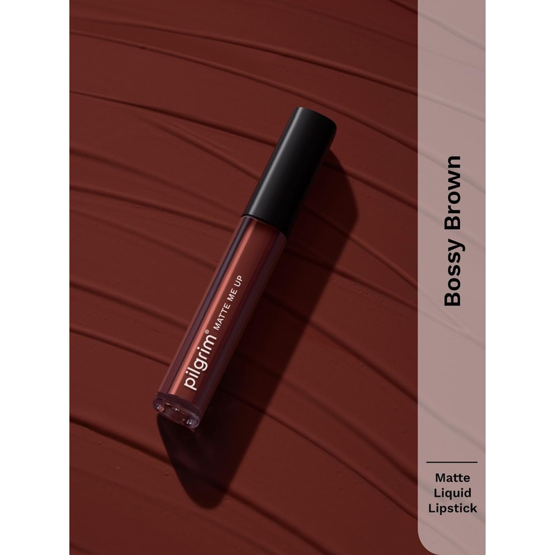 Pilgrim Matte Me Up Long Lasting Liquid Lipstick – 3ml – Bossy Brown – 03