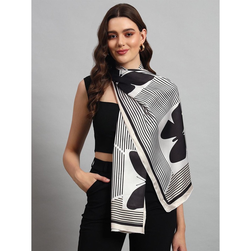 Ravaiyaa Women Silk Butterfly Printed Scarf
