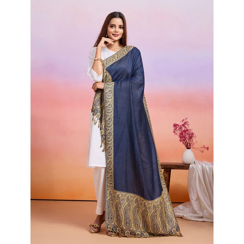 WEAVERS VILLA Women Woven Design Tasselled Stole