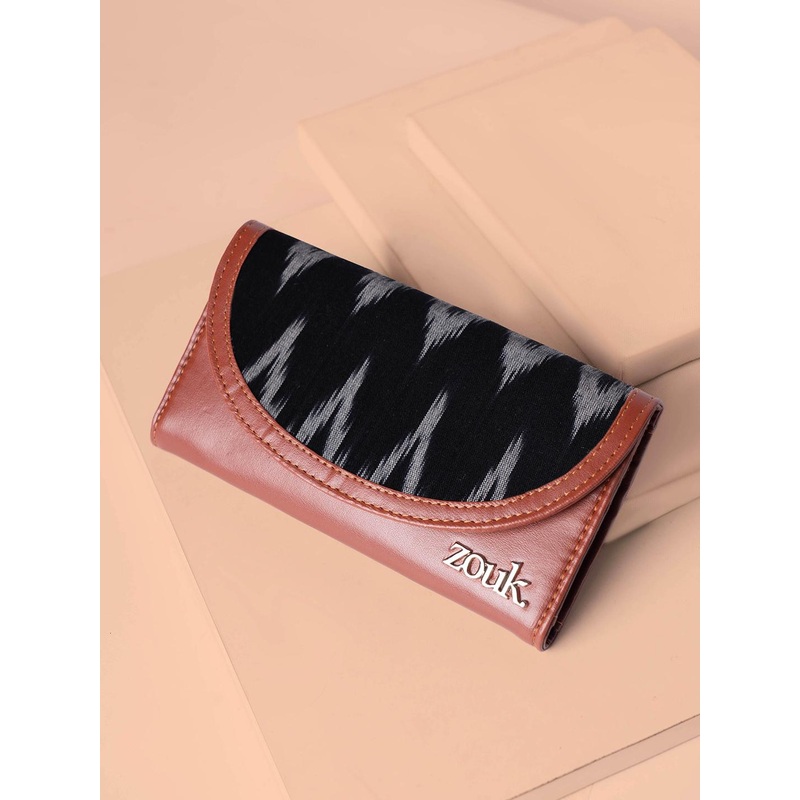 ZOUK Women Printed Ikat Wave Kyra Leather Envelope Wallet