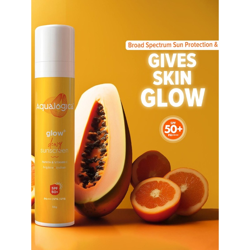 Aqualogica Glow+ Dewy SPF 50 PA+++ Sunscreen With UVA\u002FB & Blue Light Protection – 50 g