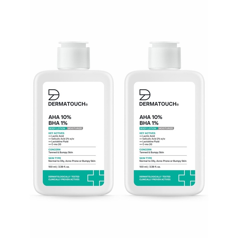 Dermatouch Set Of 2 AHA 10% BHA 1% Body Lotion For Skin Moisturising – 100 ml Each