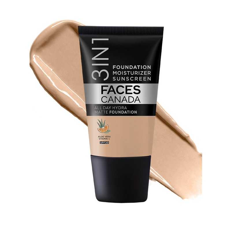 FACES CANADA SPF 30 All Day Hydra 3IN1 Mini  Matte Foundation+Moisturizer-Medium Natural