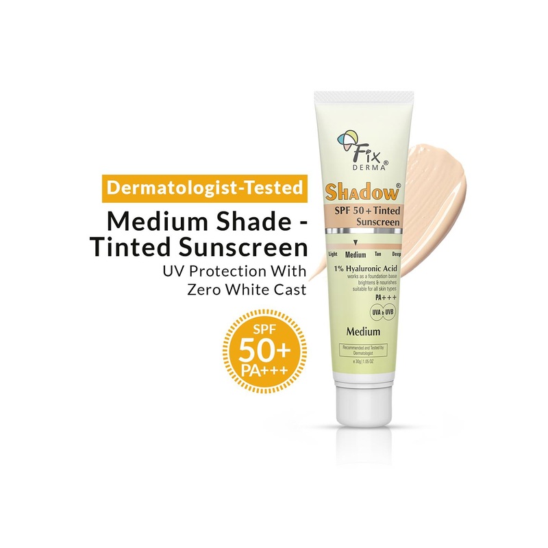 FIXDERMA Shadow Tinted SPF 50 Sunscreen With Vitamin E 30g – Medium