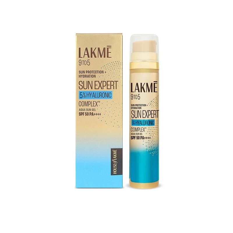Lakme 5% Hyaluronic Water-Light Sunscreen Gel SPF 50 PA++++ for Oily Skin – 56g