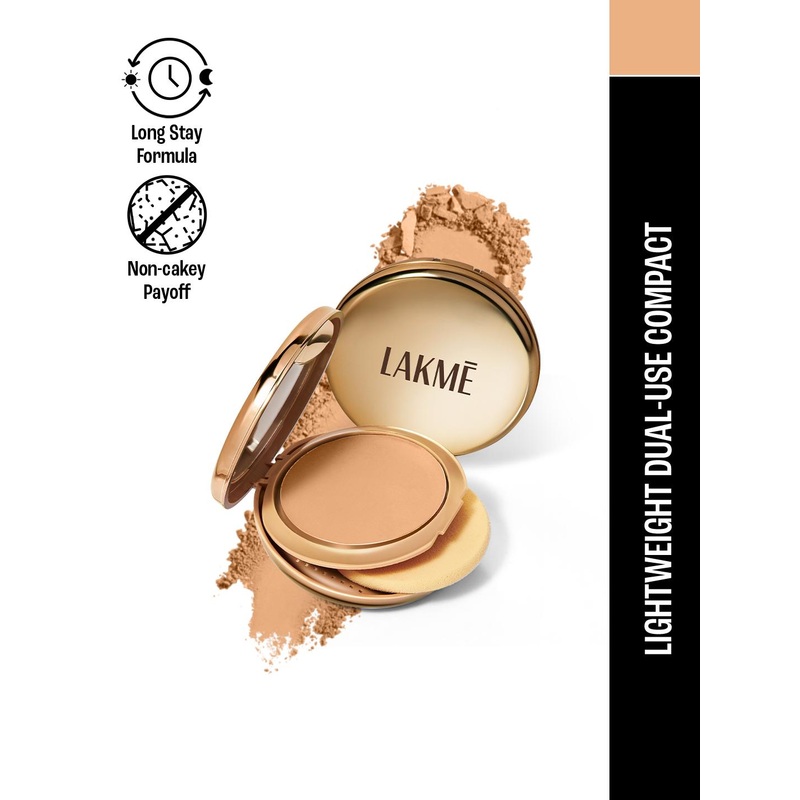 Lakme 9to5 Unreal Dual Cover Pressed Powder 2 In 1 Compact + Foundation  9g – 24 Beige