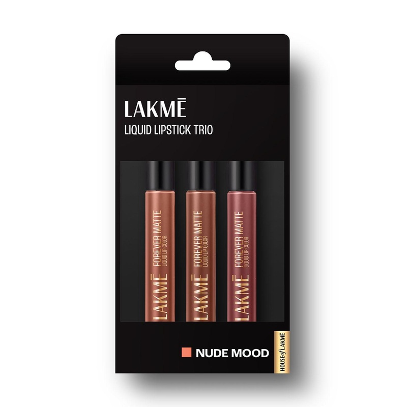 Lakme Forever Matte Long Stay Light-Weight Liquid Lipstick Trio 16.8ml – Nude Moods