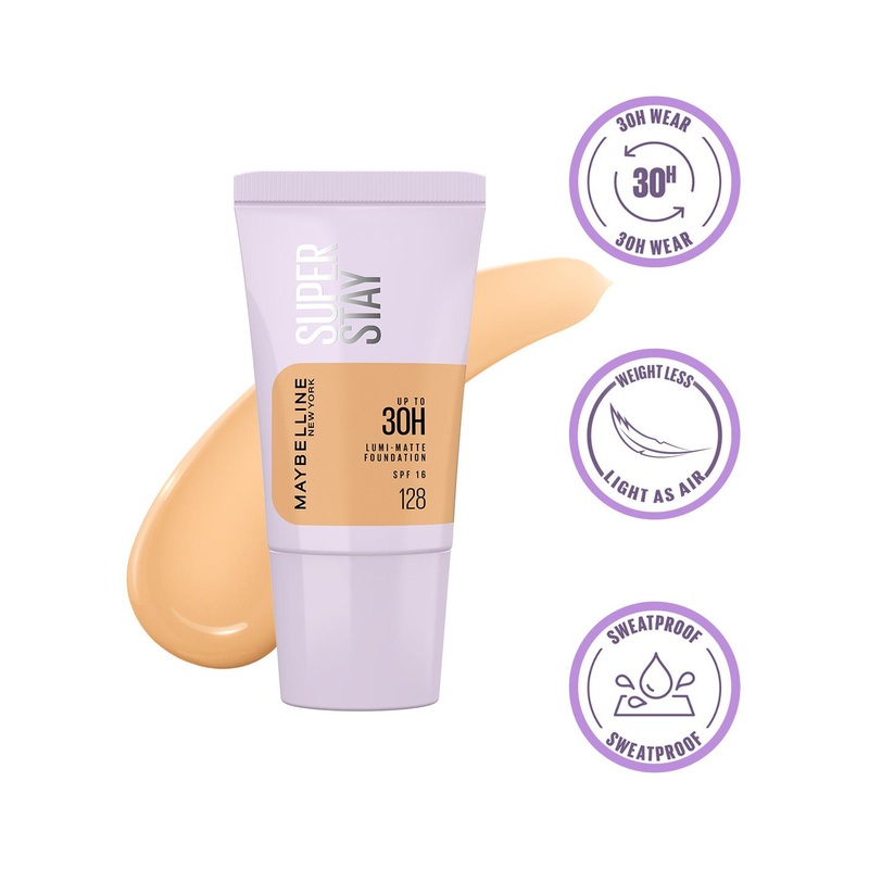 Maybelline New York Super Stay 30H Longwear Lightweight Lumi-Matte Foundation – 128