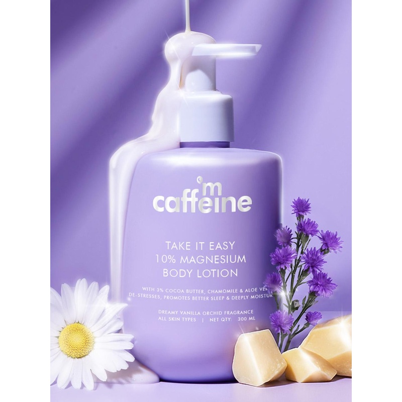 MCaffeine 10% Magnesium Body Lotion for 3X Stress Reduction, Better Sleep – Vanilla -300ml