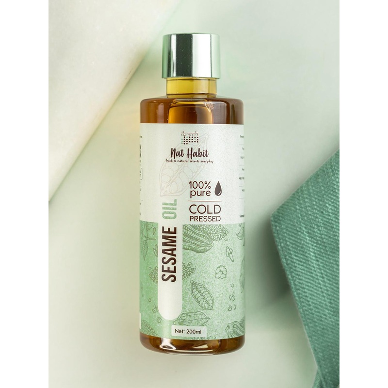 Nat Habit Cold Pressed 100% Pure Sesame Oil for Skin & Hair with Zero Preservatives – 30ml