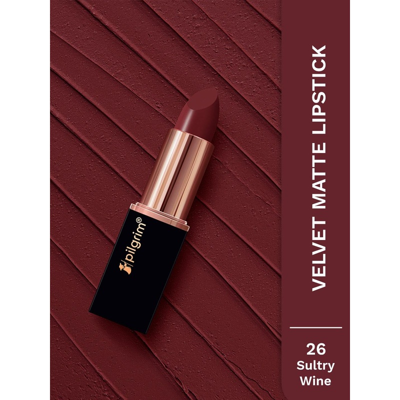 Pilgrim Matte Bullet Intense Colour Transferproof & Smudgeproof Lipstick – Sultry Wine 26