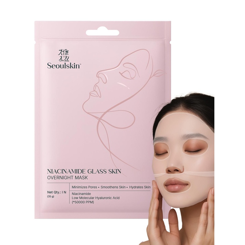 SEOULSKIN Niacinamide Glass Skin Overnight Face Mask Sheet For Glowing Skin