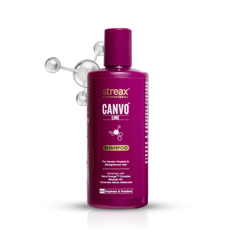 Streax Professional Canvoline Shampoo for Straightened Hair – 300 ml