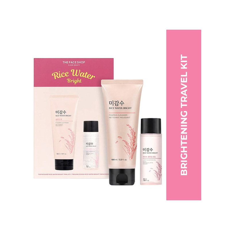 The Face Shop Rice Water Bright 2-Pcs Cleanser 100ml & Cleansing Oil 55ml