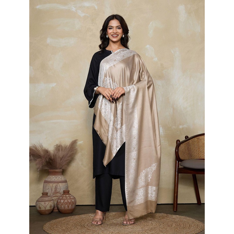 WEAVERS VILLA Women Floral Embroidered Stole